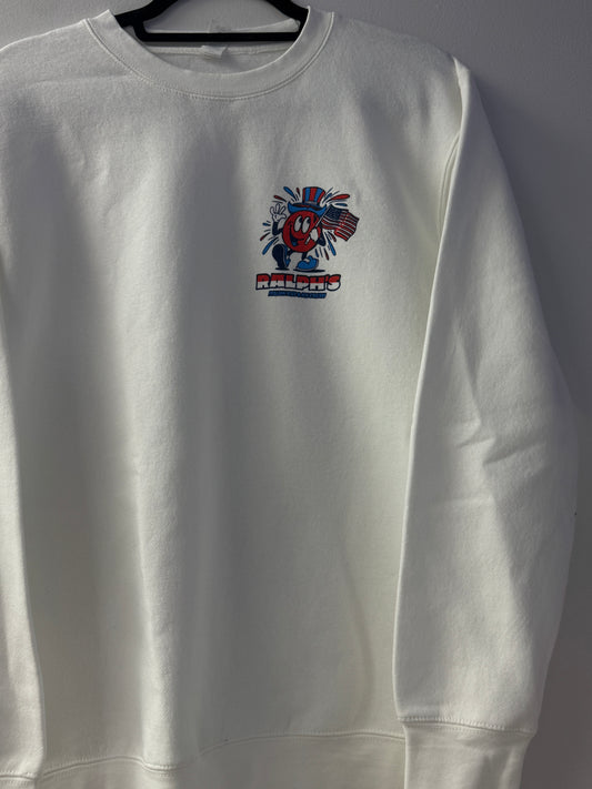 White Patriotic Crew Sweatshirt