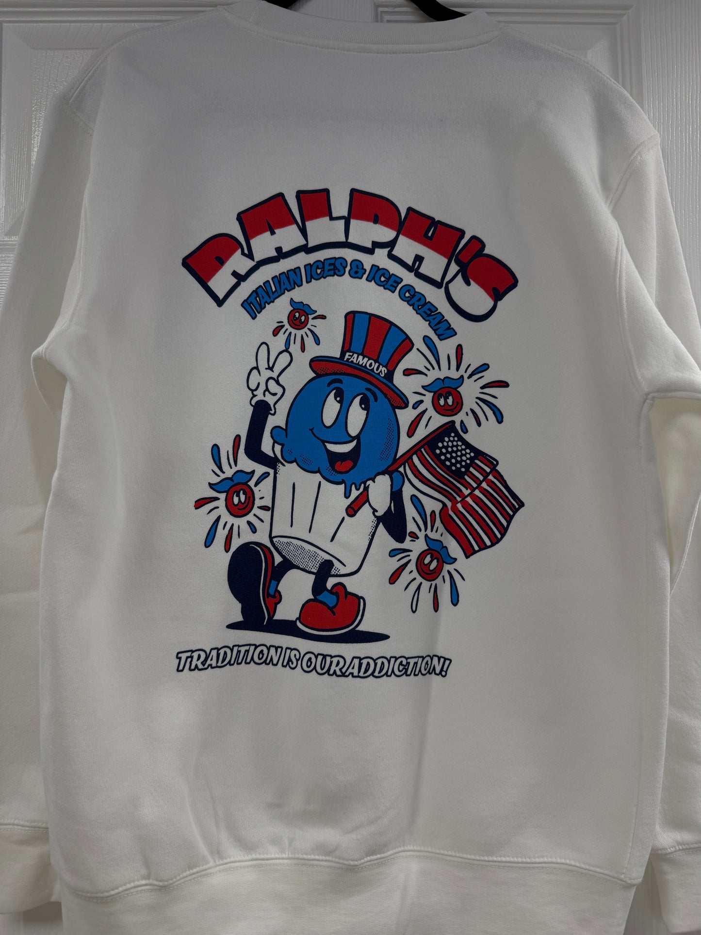 White Patriotic Crew Sweatshirt